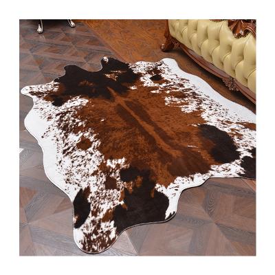 China Large Cow Print Non-Slip Rug Blanket Faux Cowhide Small Rug For Decor Western Synthetic Cruelty Free Boho Animal Skin Rug for sale