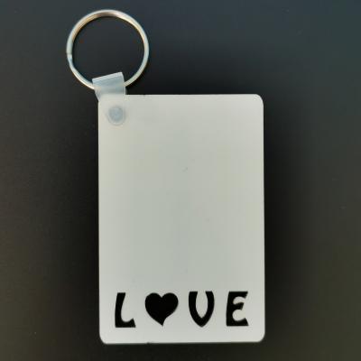 China Design Your Own Photo Personalized Sublimation Printing MDF Love Keychain for sale