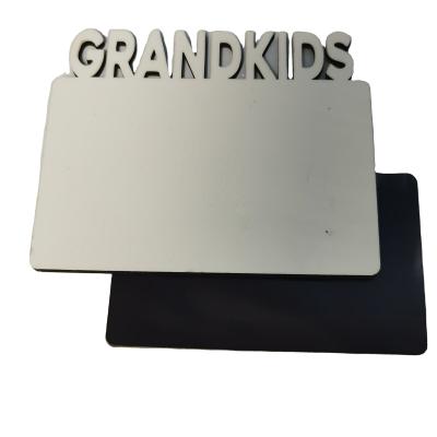 China Design Your Own Photo Grandkids Sublimation Wooden MDF Photo Fridge Magnet Gifts for sale