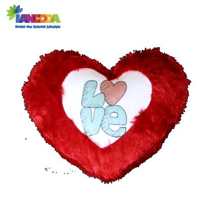 China Viable Valentine's Day Sublimation Heart Plush Cushion Pillow Case Cover for sale