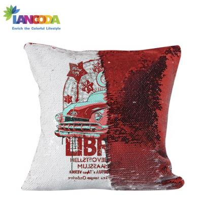 China Plain 16X16 Custom Printed Reversible Sequin Mermaid Sublimation Pillow Case Cover for sale