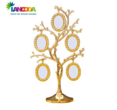 China Home Decorations Gold Sublimation Family Tree Oval Desktop Frame for sale