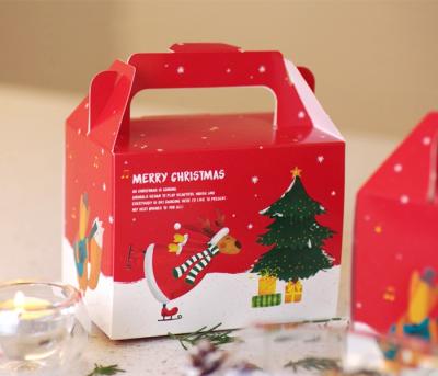 China Disposable Full Color Printing Christmas Carved Cupcake Handled Packaging Cardboard Boxes For Packing for sale