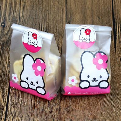 China Moisture Proof Matt Finished Custom Cute Cat Print Cookies Candy Bags With Sticker Seal Tags DIY Gift Mached Plastic Bags for sale