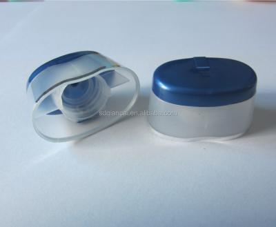 China Two Color Flip Cap Lotion Non Refillable Bottle Top Lid Plastic Bottle Cover for sale