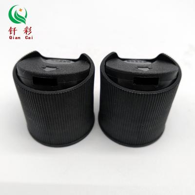 China Non Spill Top Cap To Press Cap Shampoo Plastic Bottle Disc Ribbed Top Cap 24-410 for sale