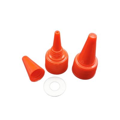 China Non Spill 18 20 24 28 32 Mm Plastic Bottle Dispenser Spout Screw Cap Point Mouth Caps for sale