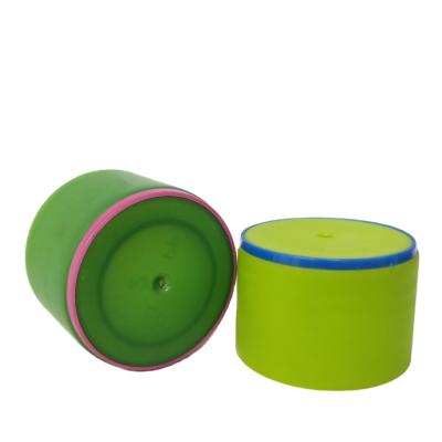 China Non Spill Professional 410 Plastic Factory Production 28 Plastic Cosmetic Double Wall Cap Double Screw Cap With Colored Ring for sale