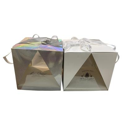 China Recycled Plastic Wedding Cake Box Materials Birthday Cake Packaging Case Clear Large Style Customizable Clear for sale