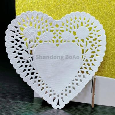 China Viable Hot Selling White Gold Doilies Paper Waterproof Paper Around Lace Table Doilies Wedding Cake Tools Paper Table Cloth for sale