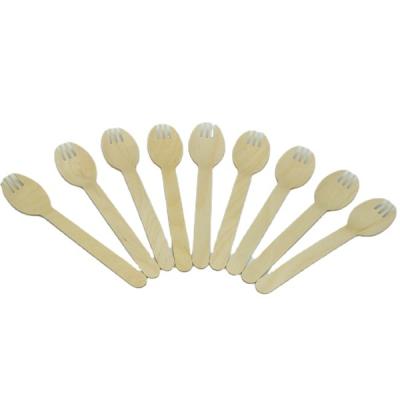 China Food Grade Compostable Disposable Disposable Wooden Utensils Travel Cutlery Set 16cm Wooden Cutlery Kit for sale