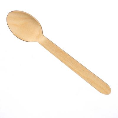 China Disposable Biodegradable Wooden Cutlery Set Custom Logo Food Grade Safe Wooden Spoon Wholesale for sale