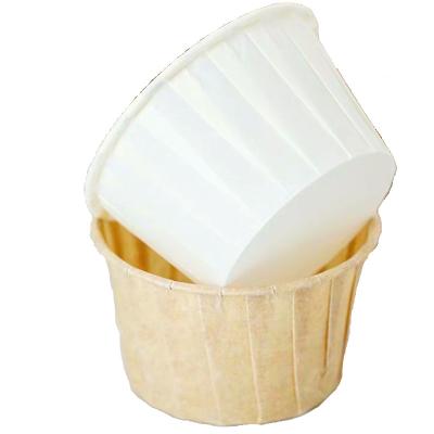 China Customized Style Biodegradable Wholesale Biodegradable Cupcake For Party Small White And Brown Baking Cup for sale