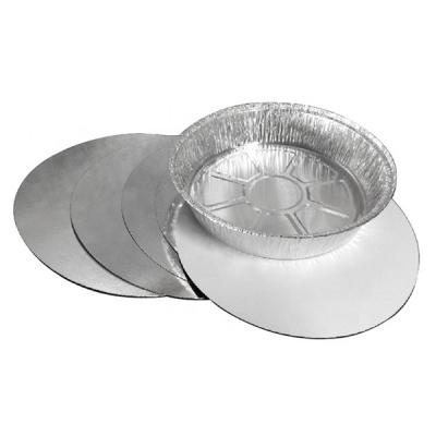 China Eco-friendly Aluminum Foil Silver Board Lid Covers For Baking Food High Quality Take Out Can Aluminum Foil Lid for sale