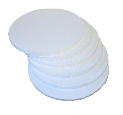 China Food Grease Proofing PET Film Covered Round White Cake Drum for sale