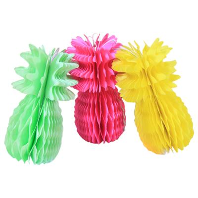 China Amazon Hot Selling Paper Craft Pineapple Honeycomb Yellow Ball Birthday Party Festival Decoration Gift Decoration for sale