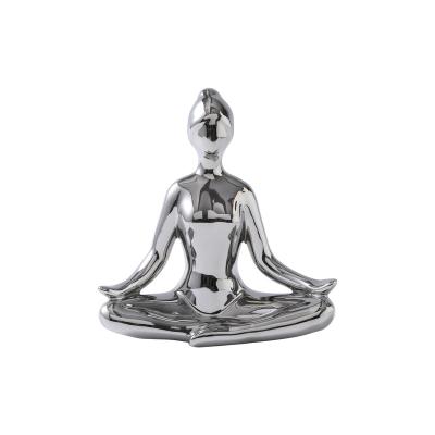 China Top Quality Modern Widely Used Ceramic Decor Yoga Women Figurine Home Decor for sale