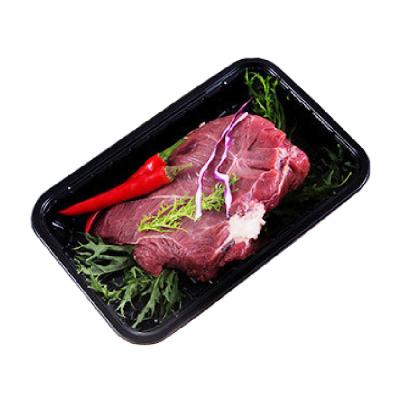 China Disposable Black Disposable Food Packaging Blister Pack PET Plastic Meat Tray For Wholesale for sale