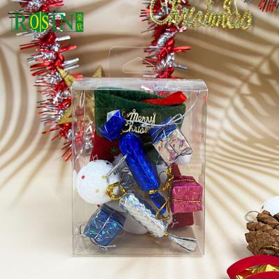 China Recycled Materials Accept Customized Folding Plastic Box 9*5*14cm PVC Christmas Gift Boxes for sale