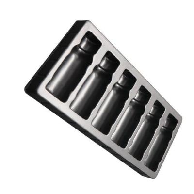 China Disposable Disposable Rectangular Black Plastic Medical Ampule Blister Tray For 2ml, 3ml, 5ml, 10ml for sale