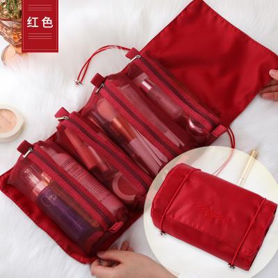 China Fashion Fashion Folding Cosmetic Bags Foldable Makeup Bag Wash Bags Women Beauty Hanging Case Large Capacity for sale