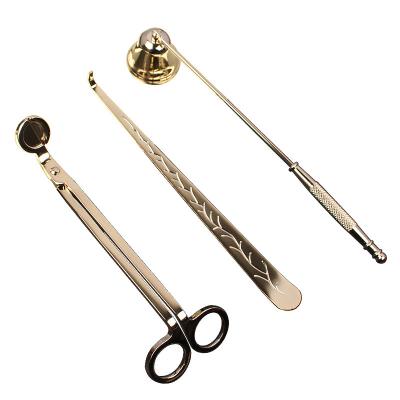 China Embroidery 4 Piece Candle Extinguisher Wick Trimmer Candle Snuffer Dipper Kit Candle Tray for sale