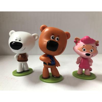 China 2021 Cute Teddy Bear Animal Toy Custom Model Toy Cartoon Logo Figure For Kids Gifts for sale