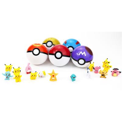 China Innovative New Design Split Anime Pokemon Push Ball ABS Figure Toys for sale