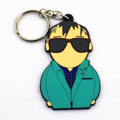 China 2D flat or 3D debossed are workable custom soft PVC figure 2D cardboard product DIY key chain for sale