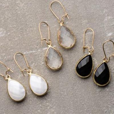 China BOHEMIA SE200110 Boho Chic Teardrop Crystal Dangle Earrings for sale