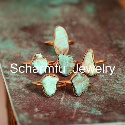 China Natural Turquoise Ring Women Adjustable Women Ring from BOHEMIA RS21127 for sale