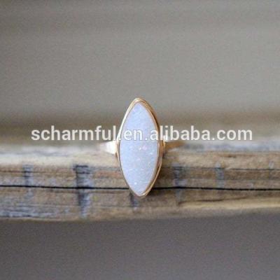 China BOHEMIA Chic White Lady Ring R20211 Boho Druzy Gemstione for sale