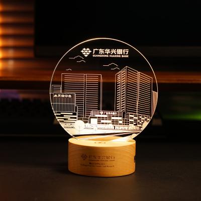 China New-designed creative rechargeable built-in custom 3D lithium battery LED night light as corporate gifts for sale