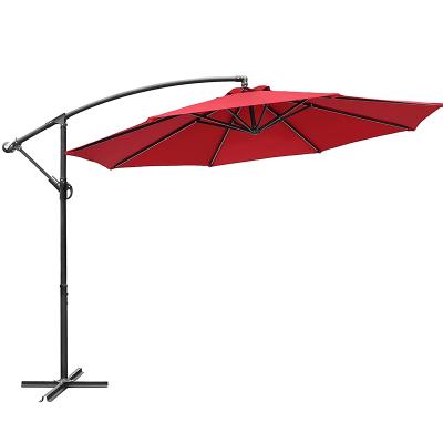 China Eno 2.7m*8k Contemporary Heavy Duty Outdoor Iron Garden Waterproof Umbrella Large Cantileverpatio Banana Umbrella Cafe Patio Table Umbrella for sale