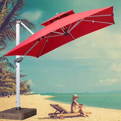 China Patio Pagoda Patio Hanging Umbrella Contemporary Top Luxury Square Umbrella Double Offset Cantilever Outdoor Sun Resistant Umbrella for sale