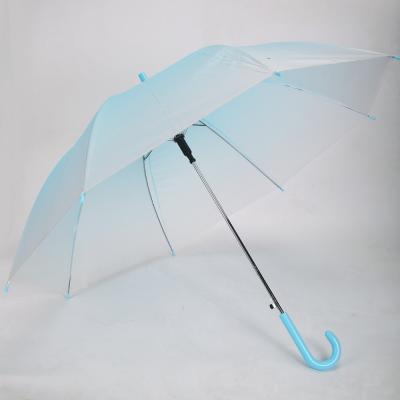 China Wholesale Automatic EVA Umbrella Cheap POE/PVC/EVA Transparent White Straight Umbrella Kids Color Gradient Umbrella Child for sale