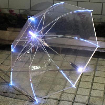 China Cheap Disposable Decorative Umbrella Gift Umbrella Clear UV Protective Dome Umbrellas For Kids With Led Flashlight for sale