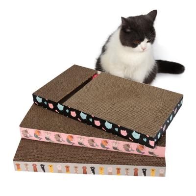 China Multifunctional Viable Cardboard 3pcs Cat Scratcher Grinded Paw Pet Toy with Ball Pet Cat Scratch Board Cat Bed for sale