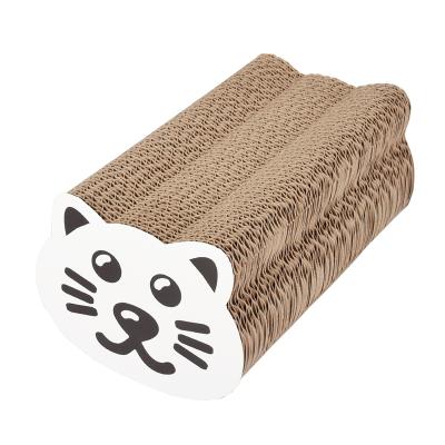 China Hot Sale Duplex Cat Head Shaped Cat Scratching Post Viable Cat Scratch Board Scratch Lounge For Pet for sale