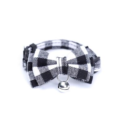 China Lights Cat Collar Solid Color Bowknot Puppy Chihuahua Collar With Adjustable Buckle Cat Bow Tie Pet Safety Bell Accessories for sale