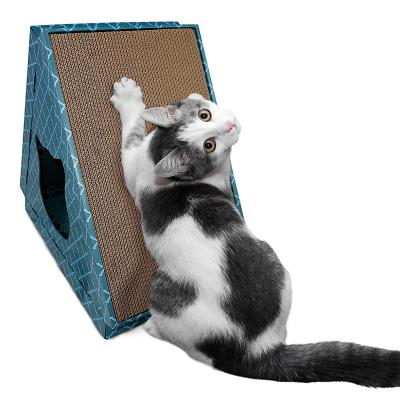 China Viable Triangle Cat Scratcher Interactive Cat Scratching Mat Cat Scratch Board for sale