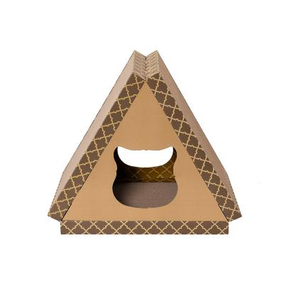 China Viable Popular Crease Cardboard Cat Scratch Pads Cat Paper Scratcher Toy Cardboard Cat Paper Nest for sale