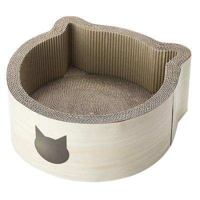 China AxionJT Cat Head Scratcher Bed Pet Beds Corrugated Cat Scratcher Lounge Cat Scratcher Viable Bed for sale