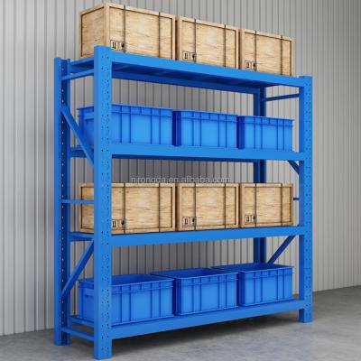 China Wholesale Corrosion Protection Warehouse Shelving System Metal Storage Light Duty Rack Boltless 4 Tier To Assemble Medium Duty Long Span Shelving For Sale for sale