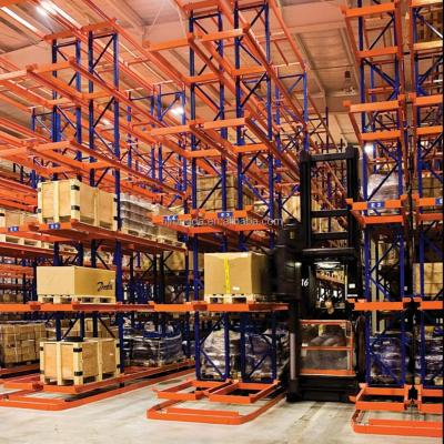 China Corrosion Protection Forklift VNA Adjustable Rack Deep Industrial Selective Storage Dual Pallet Stretching Heavy Duty Rack System for sale