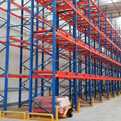 China Corrosion Protection First In The Last Out Pallets Storage System Heavy Duty Warehouse Storage System Push Back Rack for sale