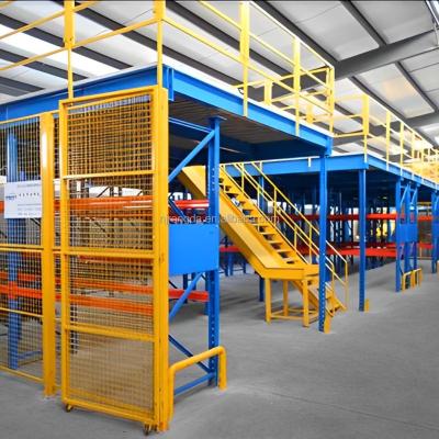 China Office Industrial Heavy Duty Style Warehouse Corrosion Protection Racking Systems Blue Color Steel Mezzanine Platforms for sale