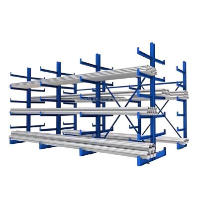 China Corrosion Protection Heavy Duty Double Side Shelves Storage Racks Cantilever Racking For Warehouse for sale