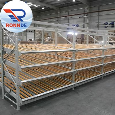 China Corrosion Protection Warehouse Storage Gravity Cardboard Flow Rack Multilevel Roll Shelving Unit for sale