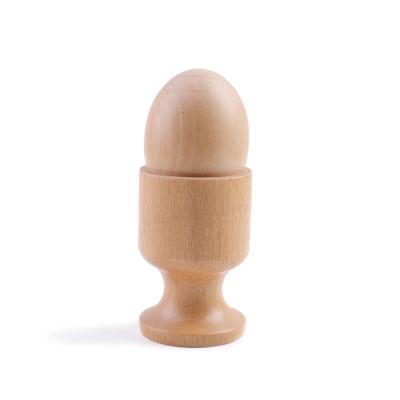 China Handmade beech wood baby toy montessori kids egg with a cup for sale with certificate for sale